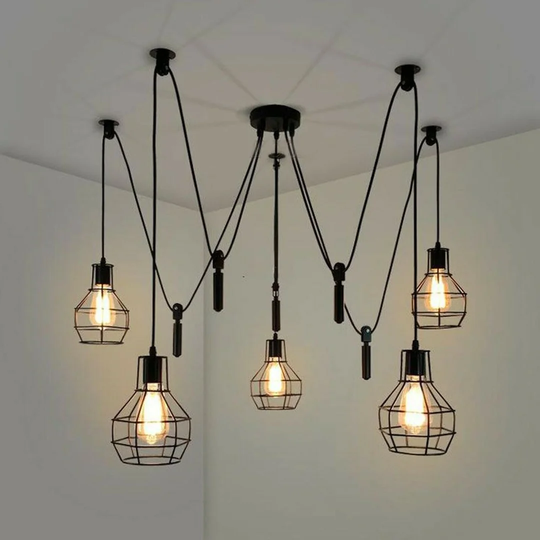 Volga 5 - Light Cluster Geometric Pendant