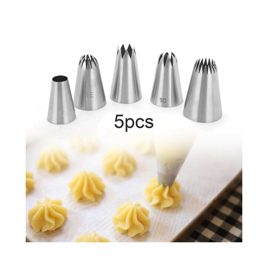 5X Large Size Icing Piping Nozzles Tips Pastry Cake Sugarcraft Decorating Set UK