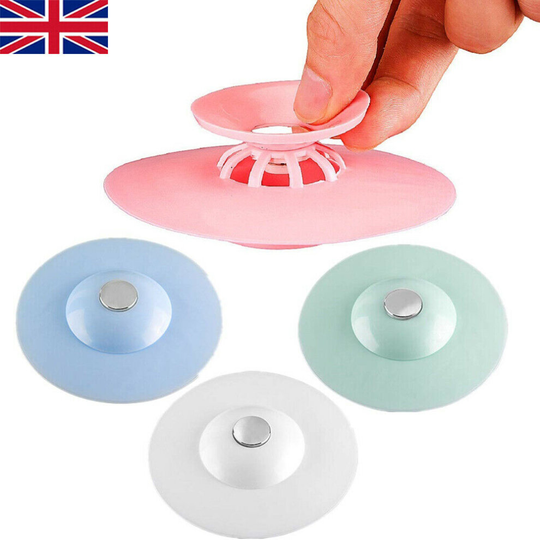 (3*Pink) Sink Plug Silicone Drain Kitchen Bath Water Drainer Strainer Stopper Disposal LE