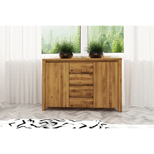 Fugate 115 Cm Wide 4 Drawer Oak Wood Sideboard