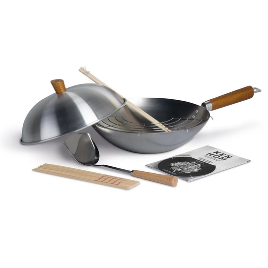 Ken Hom 7 Piece 31Cm Stainless Steel Wok Set with Lid