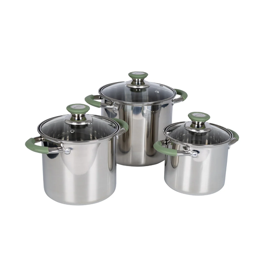 Elan 3 Piece Stainless Steel Pot Set