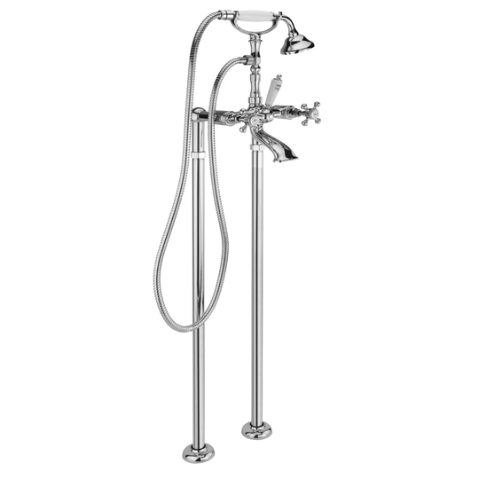 Allora Floor Mounted Bath Shower Mixer And Kit Bronze Finish