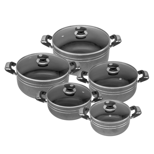 Belfry Kitchen 5 Pieces Aluminium Non Stick Cookware Set