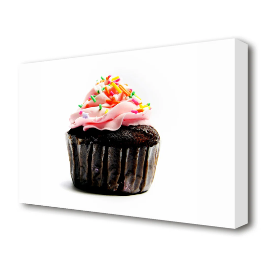 Chocolate Pink Cupcake Kitchen - Wrapped Canvas Photograph Print