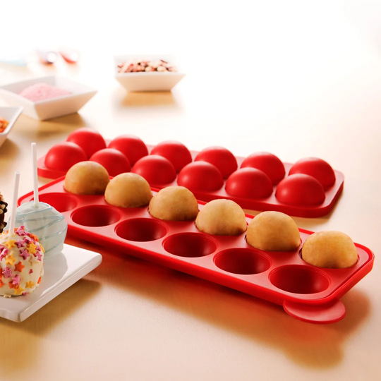 Rectangular Silicone Cake Pop Mould in Red