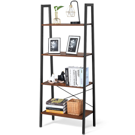 4-Tier Industrial Shelving Unit Freestanding Metal Frame Storage Rack
