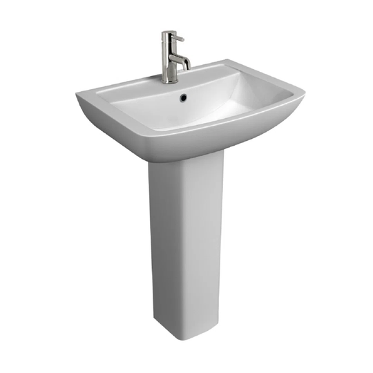 Kartell Pure 1 Tap Hole 550mm Vitreous China Basin - No Pedestal