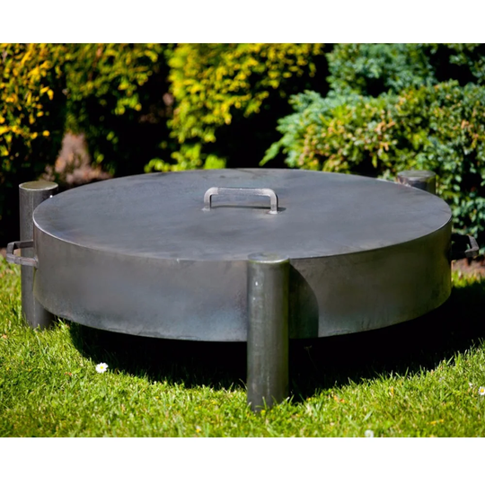 35Cm H Steel Outdoor Fire Pit with Lid