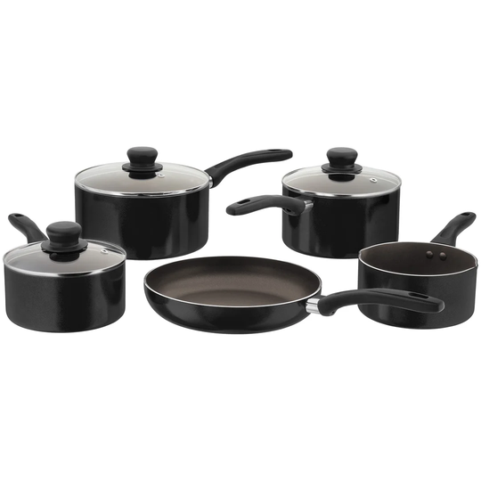 Judge Radiant 5 Piece Non-Stick Saucepan Set, 16/18/20cm pans, 16cm Milk Pan, 24cm Non-Stick Frying Pan, Induction Ready