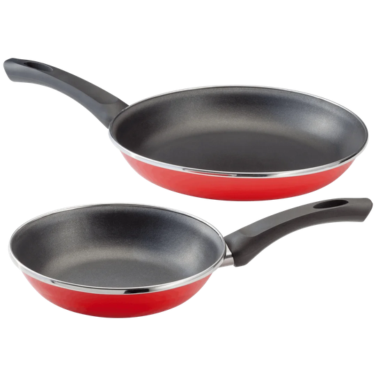 Judge Essentials Enamel, 2 Piece Red Frying Pan Set,20/28cmNon-Stick Fry Pans