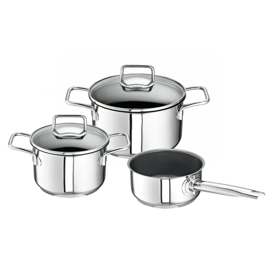Green Life 3 Piece Non-Stick Stainless Steel Cookware Set