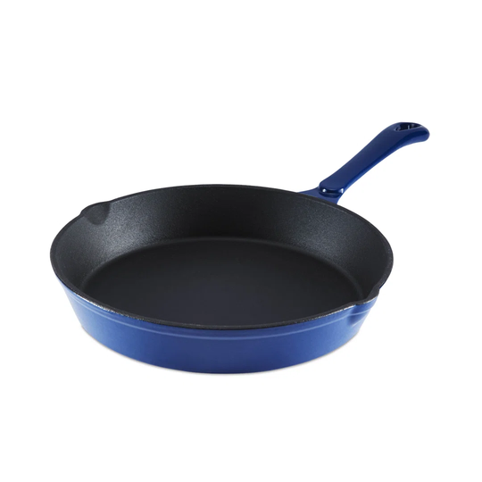 Tower BO800256BLU Barbary & Oak Cast Iron Grill Pan, 26cm