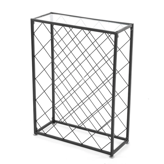 Deshon 32 Bottle Wine Bottle & Glass Rack in Black