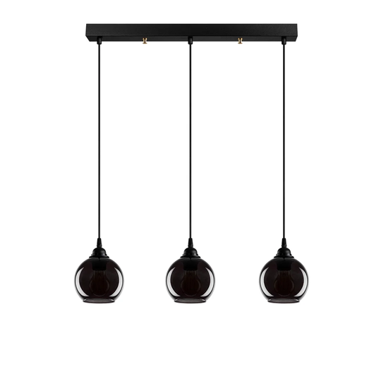 Perao 3 - Light Kitchen Island Dome Pendant with Glass Accents