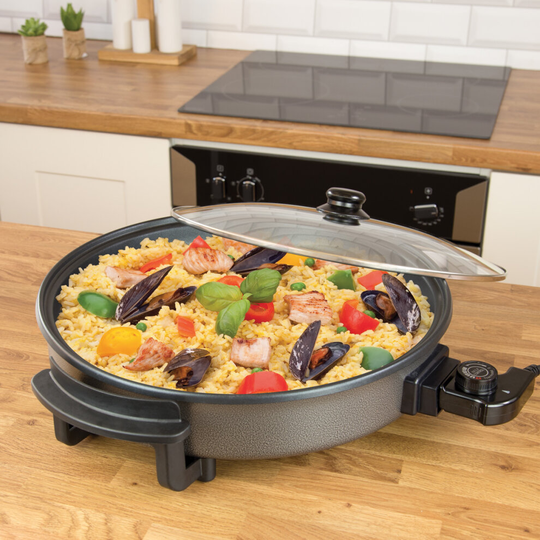 Quest 35500 40cm Multi-Function Aluminium Electric Cooker Pan with Lid