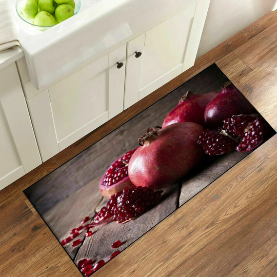 New 3D Non-Slip Kitchen Mat Door Mat Indoor Rug Pomegranate Pattern