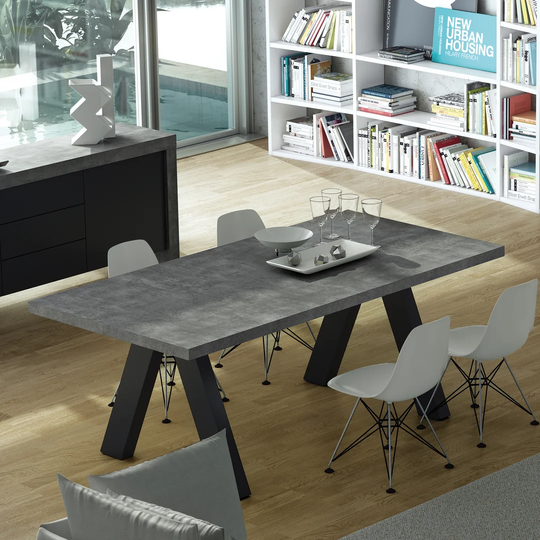 Apex Extendable Self-Storing Leaf Double Pedestal Dining Table