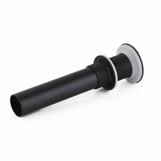 Solid Brass Pop Up Countertop Basin Waste Without Overflow In Matte Black