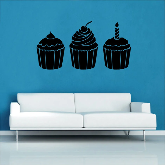 Cupcake Trio Wall Sticker