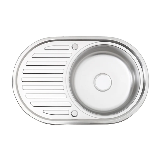 77Cm X 50Cm Single Bowl Inset Kitchen Sink
