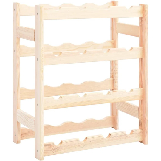 Pinewood Wine Rack For 16 Bottles Rustic Storage Bottle H53older Wine Cabinet Organiser Wine Shelf Bar Furniture Living Room 43 X 25 X 54 Cm