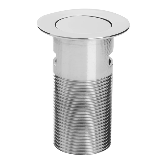 Round Push 6.2cm Chain and Stopper Waste Bathroom Sink Drain With Overflow