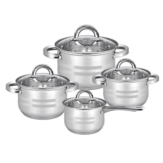 8 Pieces Stainless Steel Cookware Set