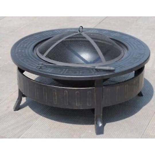 Archambault 45Cm H x 81Cm W Cast Iron Outdoor Fire Pit with Lid