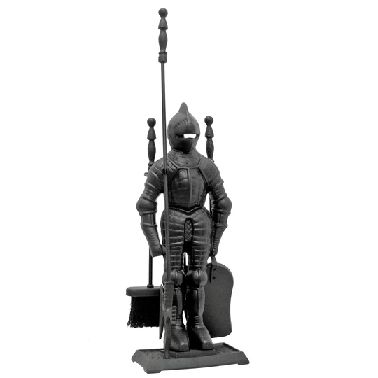 Knight 4 Piece Cast Iron Fireplace Tool Set
