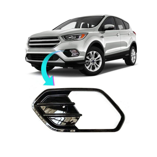 Ford Kuga 2016- Front Bumper Fog Grille With Fog Hole Gloss Black Passenger Side
