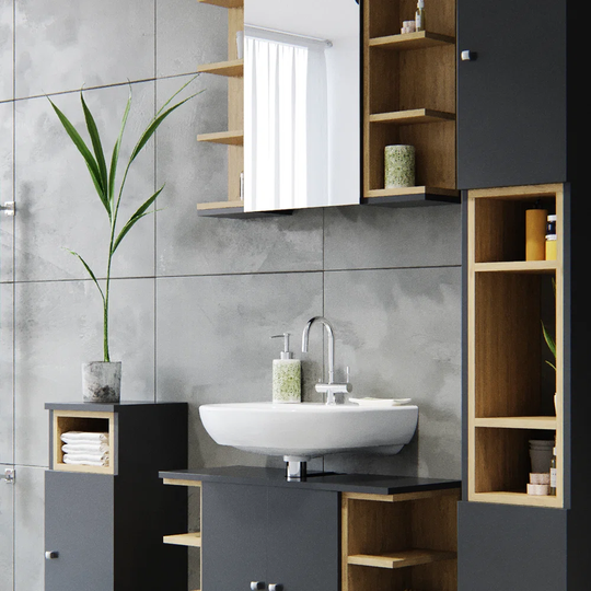 Lachundra 79.6Cm W x 64Cm H x 32Cm D Bathroom Storage Furniture Set