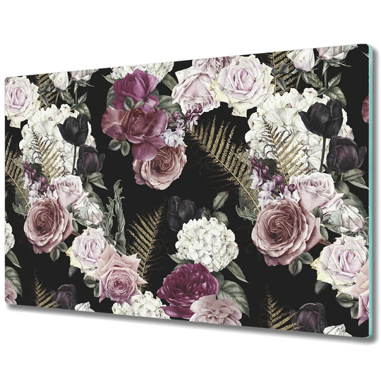Mccarver Tempered Glass Roses Chopping Board