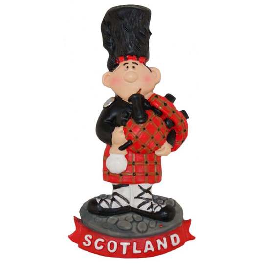 Resin Scottish Fridge Magnet With Piper Standing Design