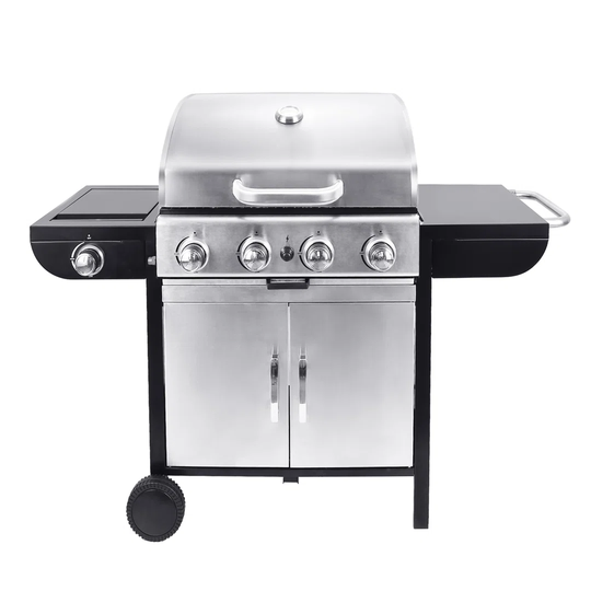 Leah 5 - Burner Free Standing Liquid Propane 30000 BTU Gas Grill with Side Burne