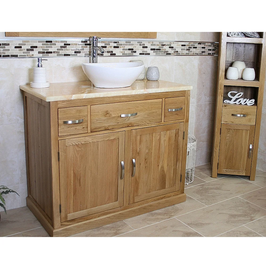 Joshua Solid Oak 1000mm Free-Standing Vanity Unit