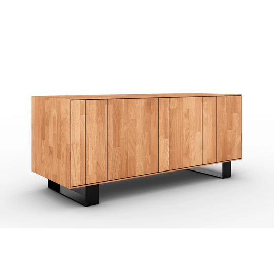 Steel 132 Cm Wide Solid Wood Sideboard