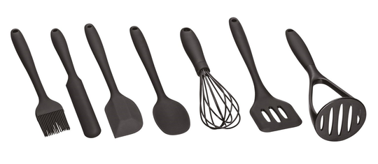 Argos Home Silicone 8 Piece Utensil Set - Black
