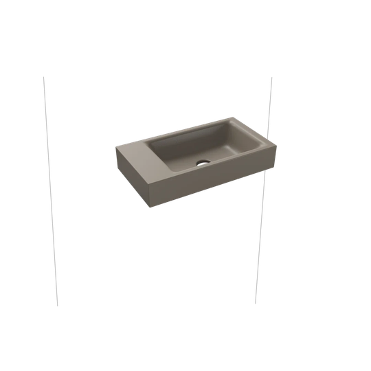 Puro Warm Grey Steel Enamel Rectangular Wall Hung Bathroom Sink