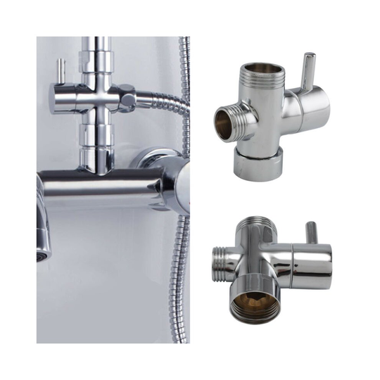 Round Shower 3 Way Diverter Valve Part Water Segregator Handheld Replacement Ace