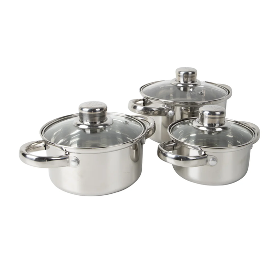 Donnovan Cookware set 3Piece stainless steel