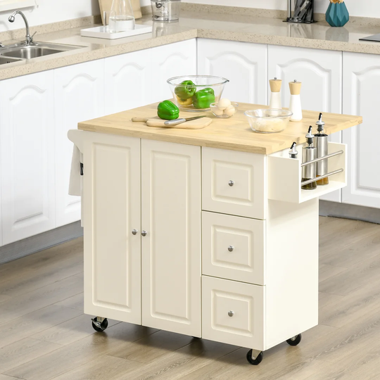 Leitha 111.5 Cm Kitchen Trolley with Locking Wheels