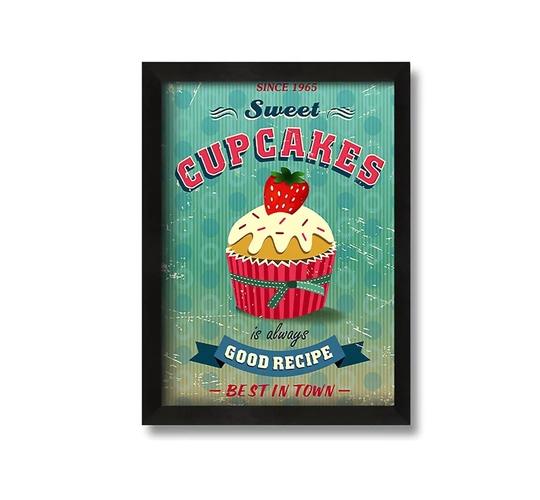 Cupcake 7 - Picture Frame Painting on Canvas