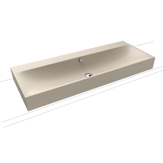 Beige Steel Enamel Rectangular Bathroom Sink with Overflow