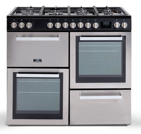 New World MUNROS100DFIN 100cm Dual Fuel Range Cooker - Inox