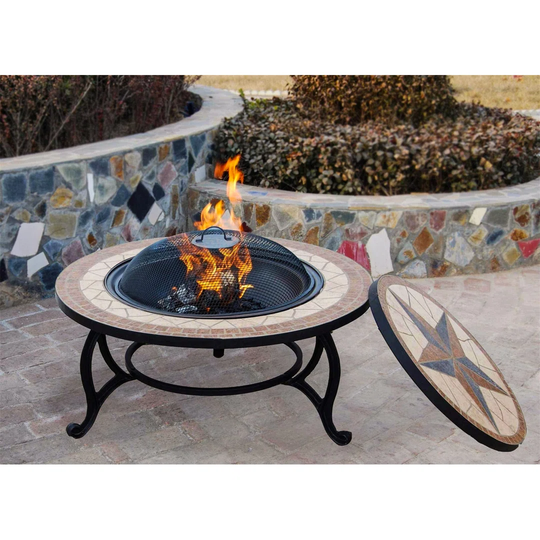 Bulle 41Cm H x 70.5Cm W Wood Burning Outdoor Fire Pit with Lid
