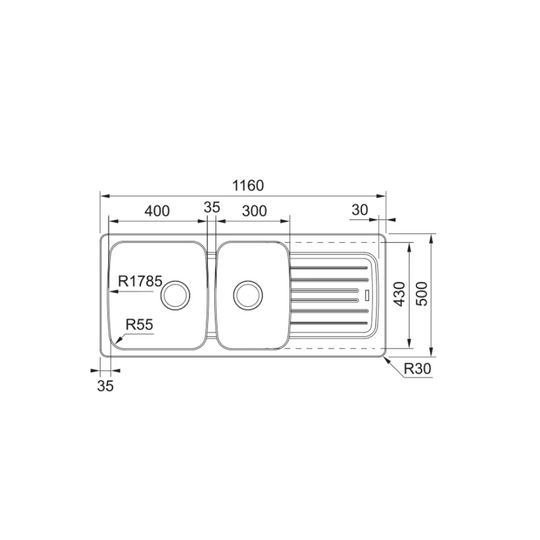 Godwin 1.5 Inset Kitchen Sink