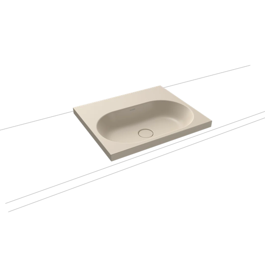 Centro Beige Steel Enamel Rectangular Bathroom Sink