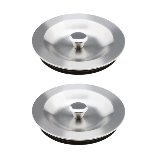 2PCS Kitchen Sink Drain Stopper 90mm 304 Stainless Steel Sealing Lid Sink Plug