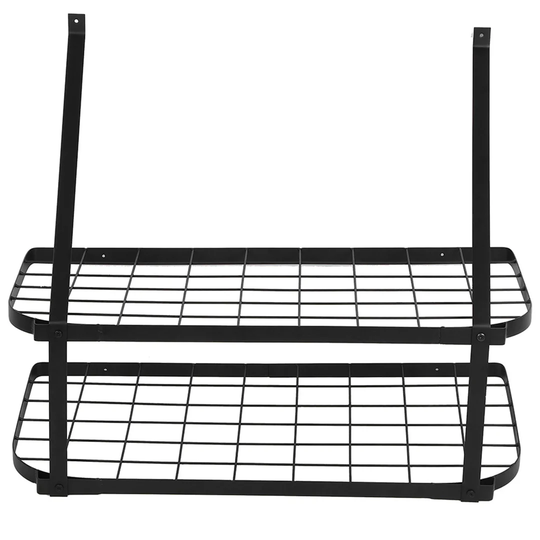 Double Layer Wrought Iron Wall Mounted Pot Rack